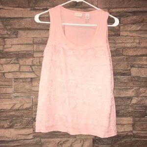 Blush pink & gray blouse cardigan. SZ L Maurice’s